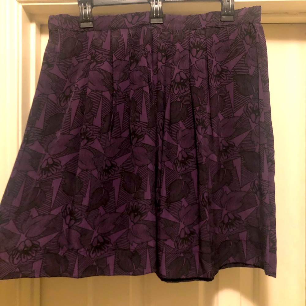 100% Silk Madras Purple Skirt